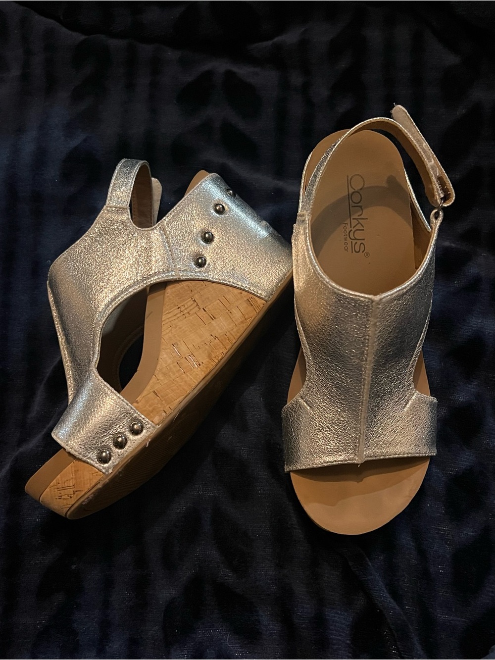Corkys Wedge Sandals - Red and Silver - Picture 6 of 8